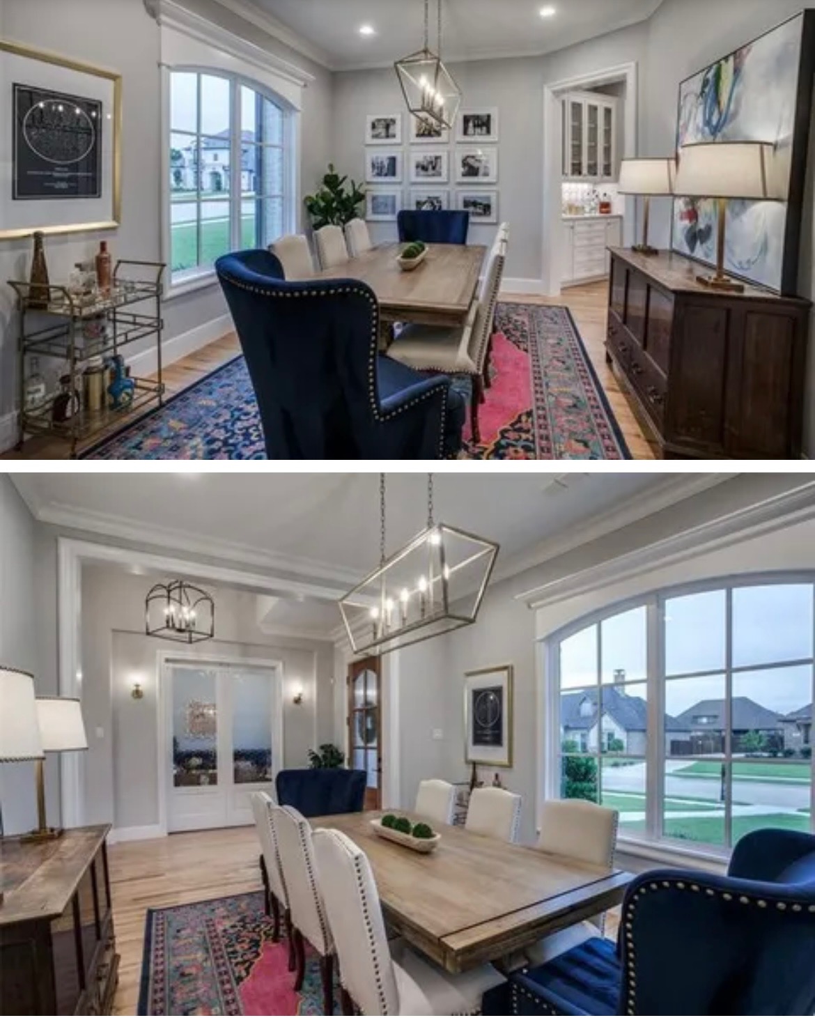 Painted dining room with elegant color palette