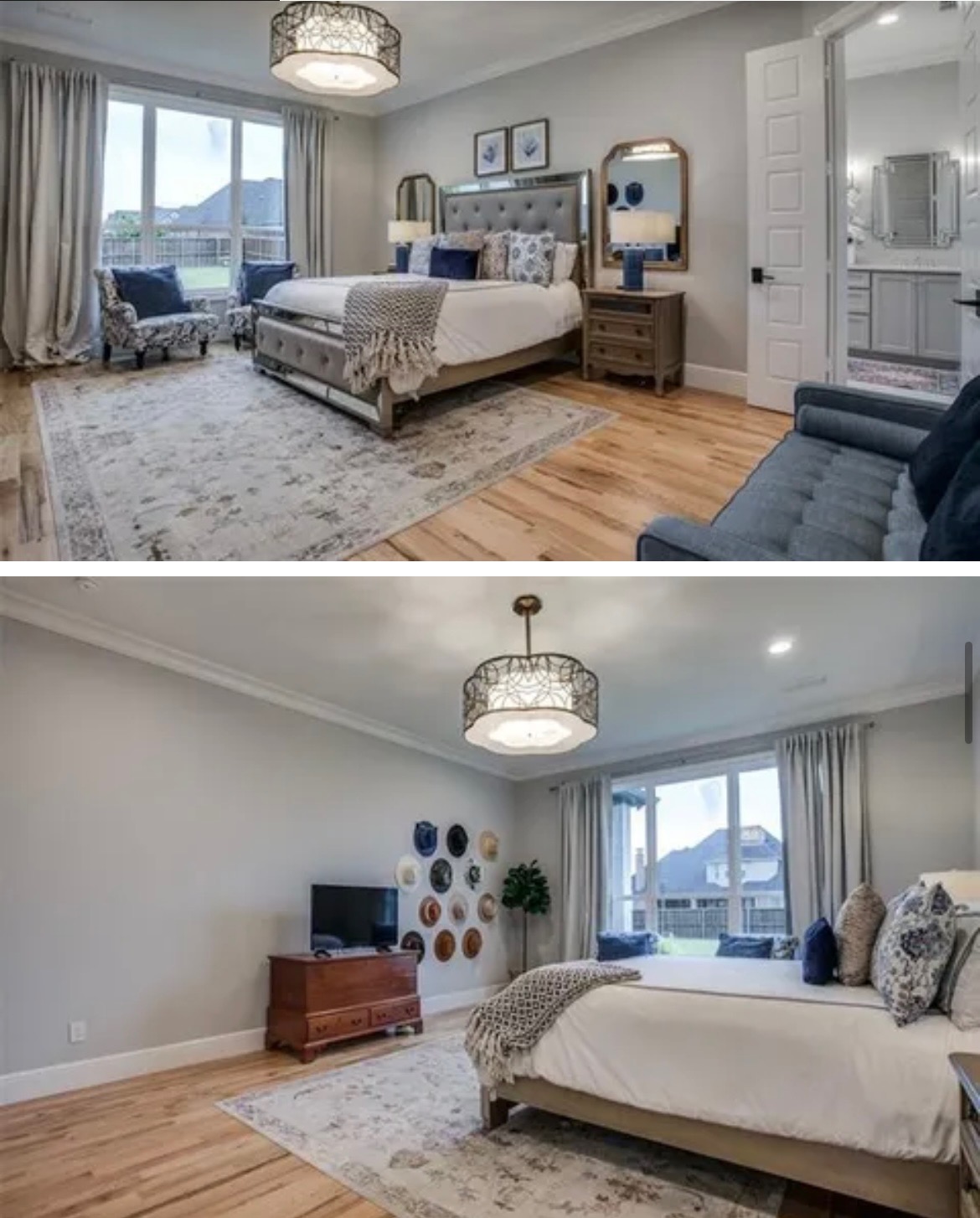Master bedroom interior painting with soft color tones