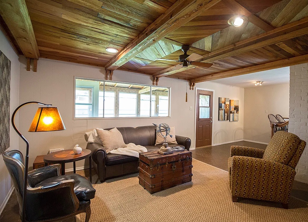 Cozy small living room with updated wall paint